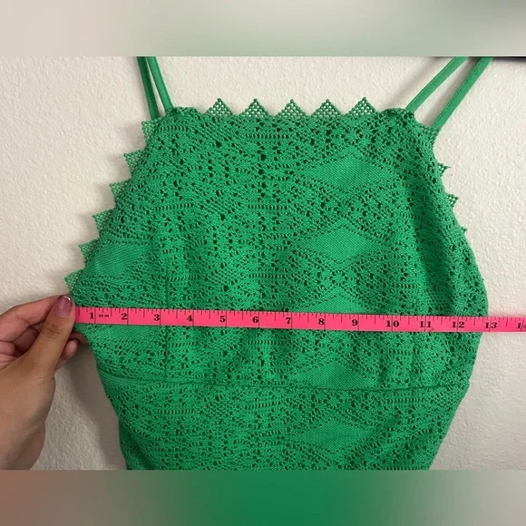 Topshop Green Crochet Crop Top - Picture 3 of 3